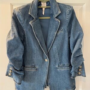 cinq a sept Khloe Denim Blazer in Blue